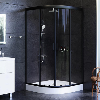 Душевой уголок Am.Pm Gem W90G-401-100BT 100х100 стекло прозрачное профиль черный матовый без поддона