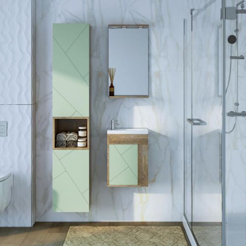 Зеркало с подсветкой Бриклаер 4627125417030 40х70 цвет дуб - фото 4