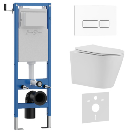 Комплект унитаз с инталляцией и клавишей смыва Iberica Blanca BURGOS ALTO IB.001M.BRA.234.211