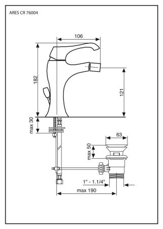 Смеситель Emmevi Ares 76004/BIO на биде белый
