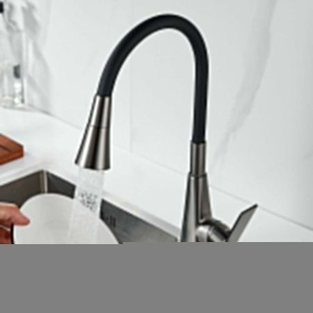 Смеситель для кухни Shevanik S543T-3 на мойку черный/оружейная сталь