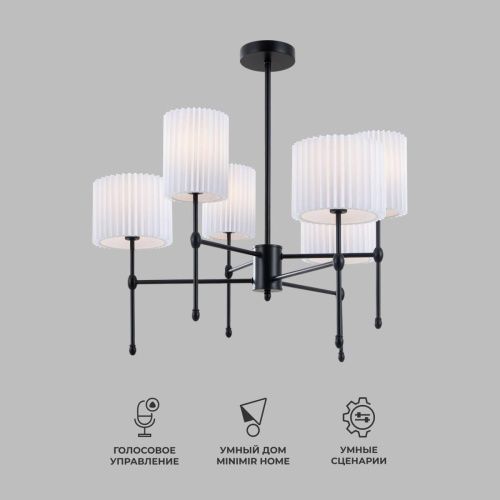 Люстра на штанге Eurosvet Notturno (Ноттурно) 60162/6 черный Smart - фото 2