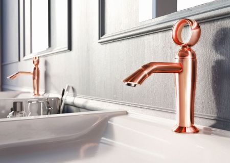 Смеситель Webert Opera OA830102980 на раковину розовое золото