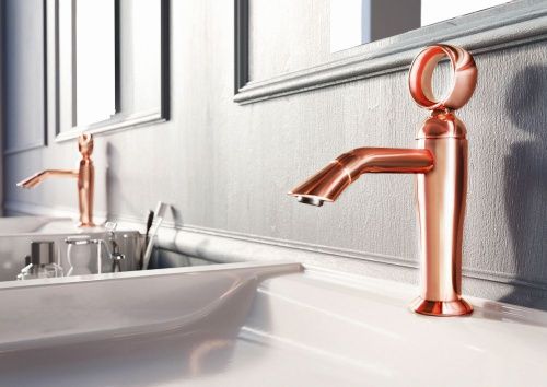 Смеситель Webert Opera OA830102980 на раковину розовое золото - фото 4