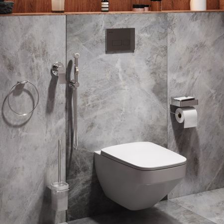 Комплект унитаз с инсталляцией с клавишей смыва с гигиеническим душем и аксессуарами для ванной комнаты Am.Pm Inspire V2.0 CK50GD