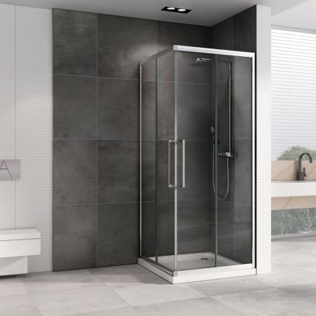 Душевой уголок Abber Schwarzer Diamant AG02080H 80х80 стекло прозрачное профиль хром без поддона