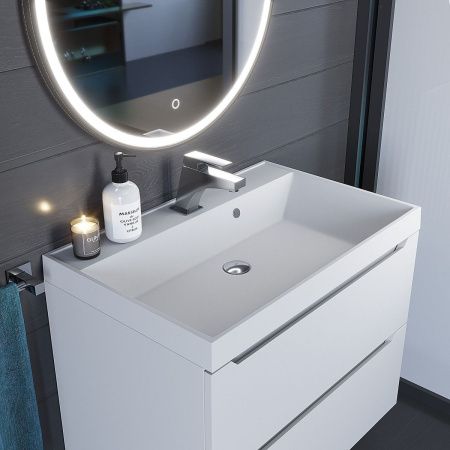 Раковина из искусственного камня Uperwood Classic Quartz 291030003 70х50 полувстраиваемая цвет белый