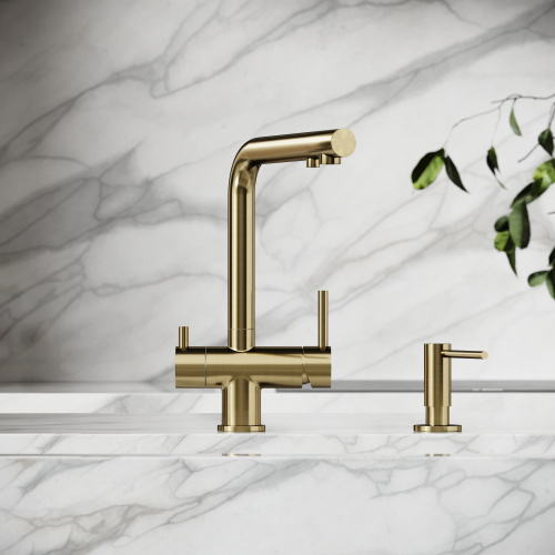 Смеситель для кухни Sancos Foster SC4014BG на мойку золото брашированное - фото 4