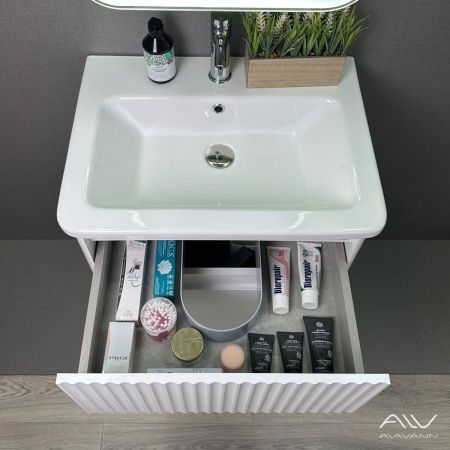 Тумба с раковиной Alavann Wave ALV1110000 60х50 подвесная цвет белый