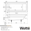 Ванна чугунная Wotte Line Line 1800x800 180х80 пристенная прямоугольная без ножек