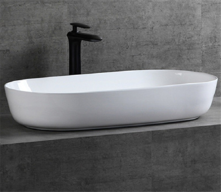 Раковина из санфаянса CeramaLux 78327 81х41 накладная цвет белый