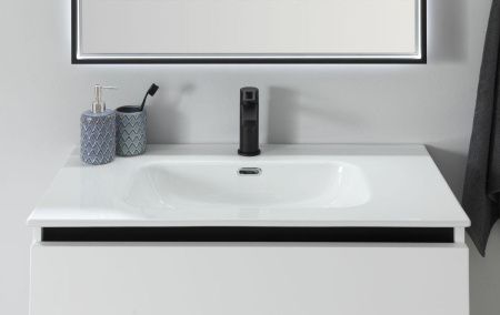 Раковина керамическая Aquanet Flat 00254364 80х50 полувстраиваемая цвет белый 1 отверстие под смеситель