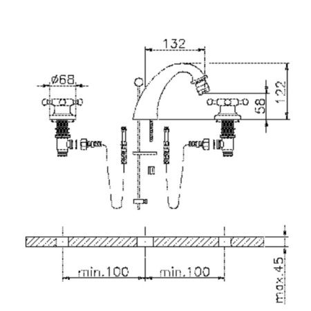 Смеситель Cisal Victorian VT0012202A на биде никель