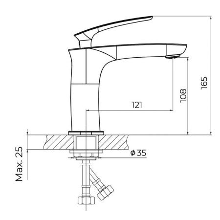 Смеситель Knotlor FINESSE KN-40 на раковину хром