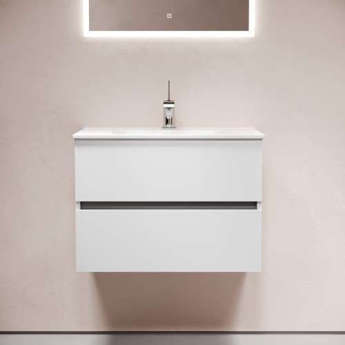 Тумба под раковину Sancos Urban UR70W 69х45х55 подвесная цвет белый - фото 4