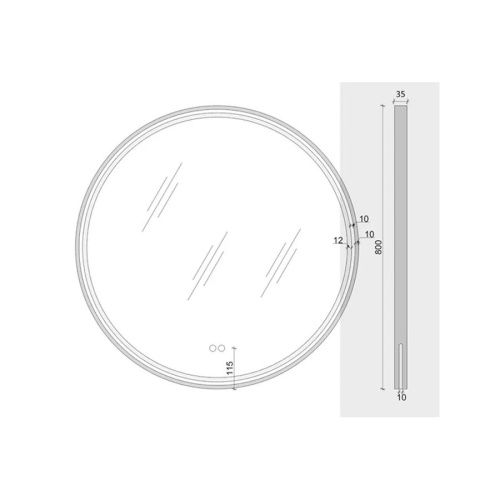 Зеркало с подсветкой Maretti EA1480R21EL 80х80 цвет золото - фото 3