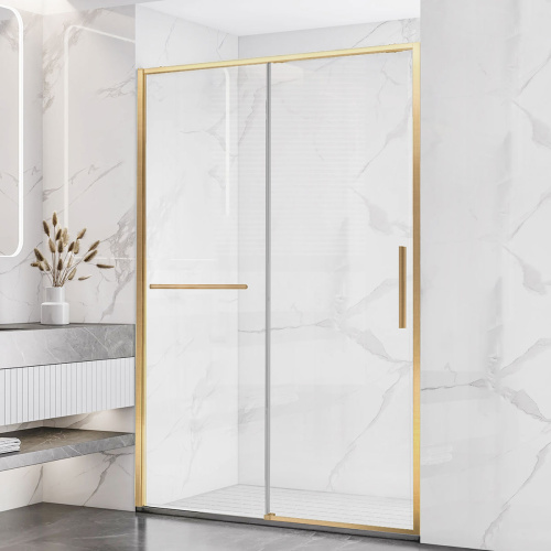 Душевая дверь Vincea Slim Soft VDS-1SS120CLG 120х200 стекло прозрачное профиль золото брашированное