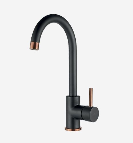 Смеситель для кухни Webert YN920302722 на мойку черный/бронза - фото 2