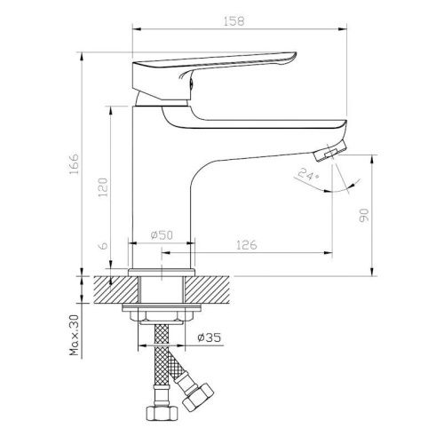 Смеситель Esko Lagos Black LG26B на раковину черный - фото 3
