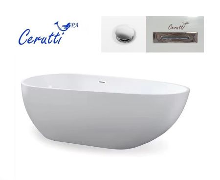 Ванна акриловая Cerutti SPA CT9671 170х80 отдельностоящая асимметричная с ножками