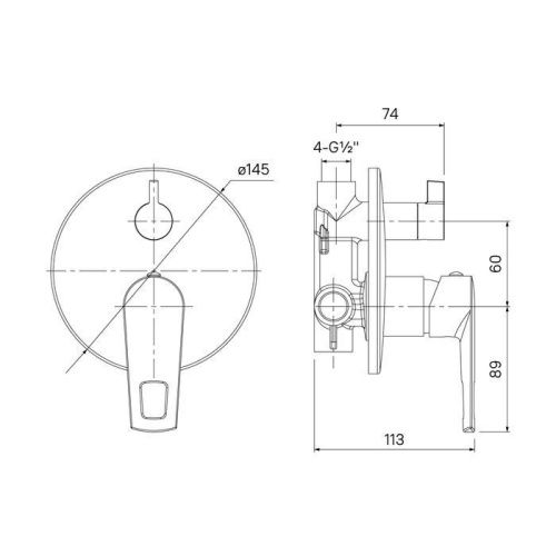Смеситель для душа IDDIS Runo RUNSB00i67 встраиваемый в стену хром - фото 2