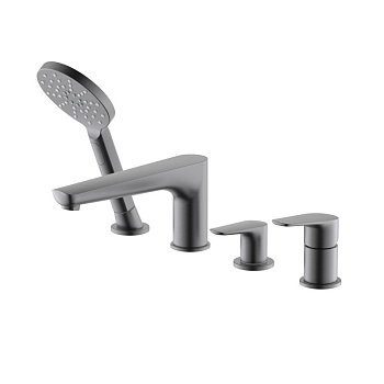 Смеситель Aquatek Бетта AQ1148BGM на борт ванны вороненная сталь без термостата