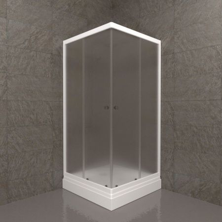 Душевой уголок Тритон Стандарт Щ0000061815 90х90 стекло матовое профиль белый с поддоном