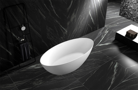 Ванна акриловая Abber AB9374-1.8 180х85 отдельностоящая овальная с каркасом