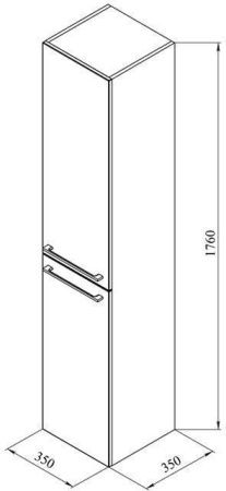 Шкаф-пенал De Aqua Токката 00167295 40х180 подвесной