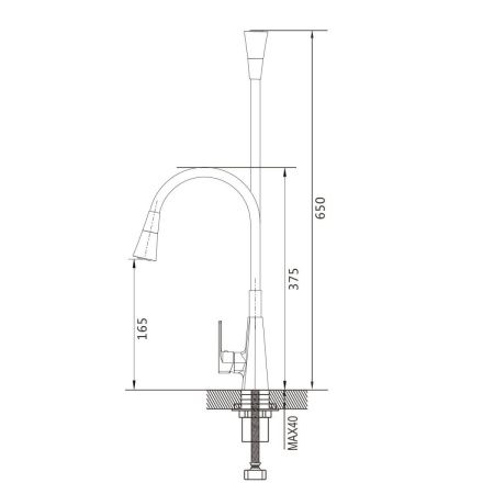 Смеситель для кухни Shevanik S543T-3 на мойку черный/оружейная сталь