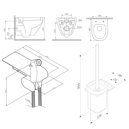 Унитаз подвесной Am.Pm Spirit V2.0 CK70H1003W белый с сиденьем микролифт безободковый душевой смыв