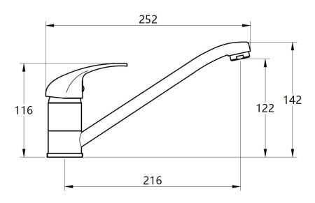 Смеситель для кухни Voda Drop DP05 на мойку хром