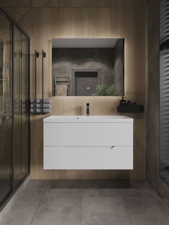 Тумба с раковиной Orange Line Li-100Tuw+RA100 100х50 цвет белый