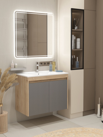 Тумба под раковину Teymi Netta T60605 80х46х62 подвесная цвет дуб