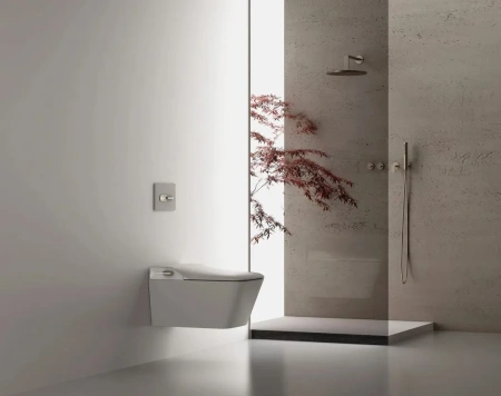 Унитаз-биде подвесной Arrow AKB2130H белый/бежевый с сиденьем микролифт безободковый каскадный смыв