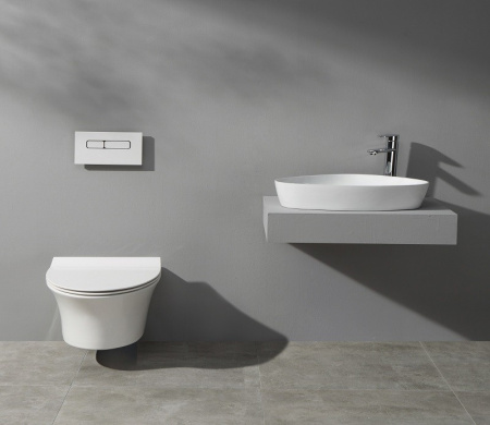 Раковина CeramaLux 9386 51х41 накладная цвет белый