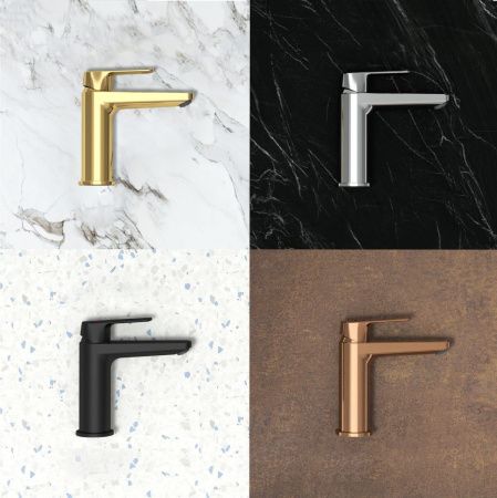 Смеситель Teska QUARS E5619 на раковину розовое золото