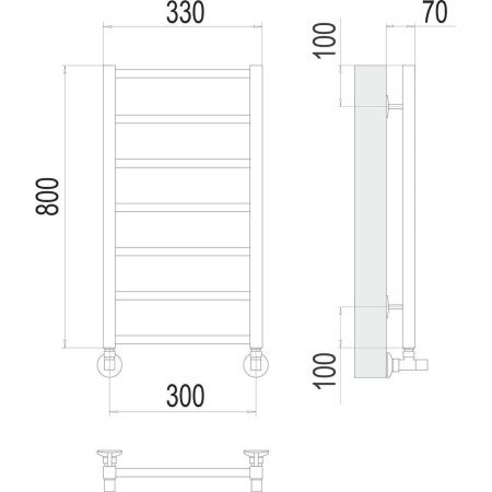 Полотенцесушитель водяной Terminus 4670078529633 35х80 хром