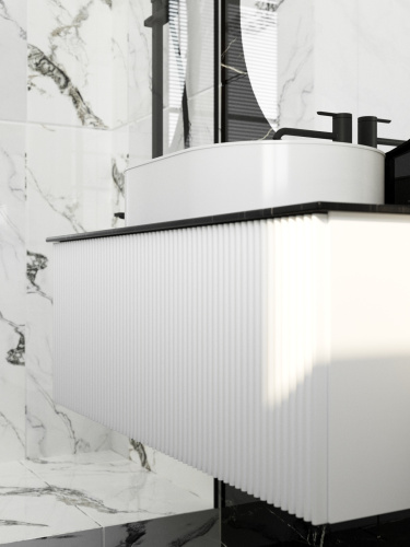 Тумба со столешницей La Fenice TERRA NFNC-01-TER-B-80-3-GB 81х36х47 подвесная цвет белый - фото 5