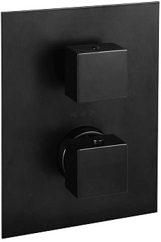 Смеситель для ванны Paffoni Level LEQ519NO/M встраиваемый в стену черный с термостатом