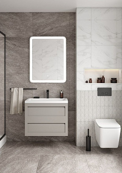 Тумба под раковину Art&Max PLATINO AM-Platino-580-2C-SO-GCM 58х47х55 подвесная цвет светло-серый матовый