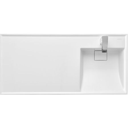 Раковина из искусственного камня Aquaton Лондри 1A72223KLH010 110х50 накладная цвет белый 1 отверстие под смеситель