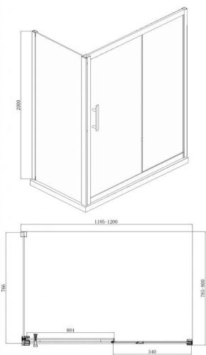 Душевой уголок Bravat Stream BS120.3103S 120х80 стекло прозрачное профиль хром без поддона - фото 3