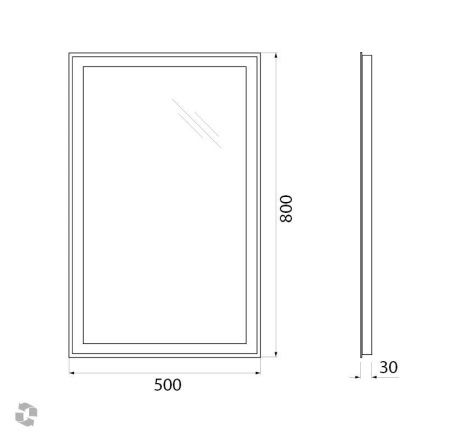 Зеркало с подсветкой BelBagno SPC-GRT-500-800-LED-BTN 50х80 подвесное
