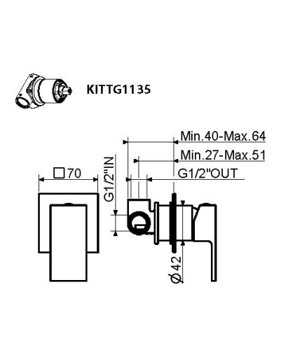 Смеситель для душа Plumberia Selection Tag KITTG1135NO встраиваемый черный матовый - фото 2
