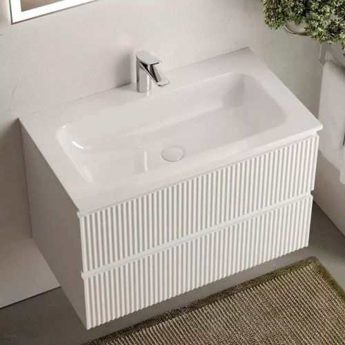 Тумба под раковину Sancos SNOB R SNR80W 80х40 подвесная цвет белый - фото 2