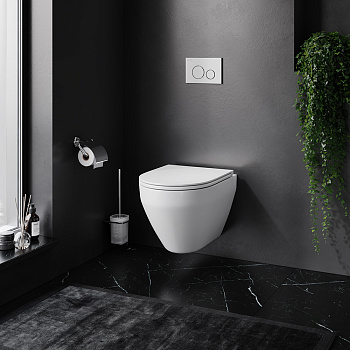 Чаша унитаза подвесная Am.Pm Spirit V2.0 C701700WH цвет белый глянцевый без сиденья безободковая душевой смыв