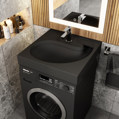 Раковина Uperwood Comforty 60 см 2930205138 над стиральной машиной цвет черный - фото 3