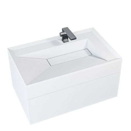 Раковина из искусственного камня Uperwood Lotus 35480000000 80х50 полувстраиваемая цвет белый