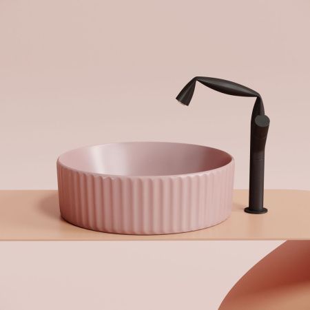 Раковина из сантехнического фарфора Ceramica Nova ELEMENT CN6057MP 40х40 накладная цвет розовый без отверстий под смеситель